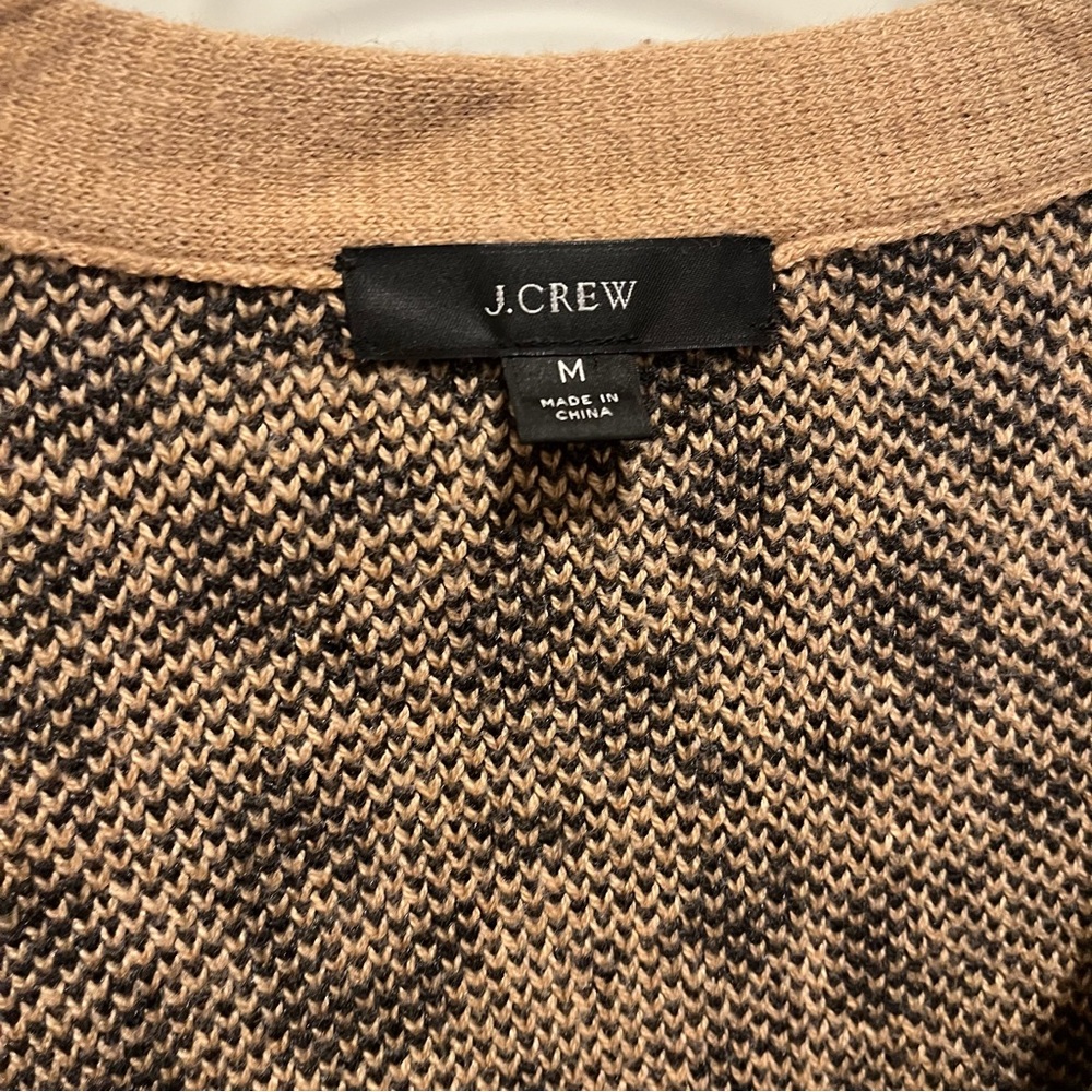 J. Crew Medium V-neck cardigan sweater leopard Relaxed Fit Knit Cotton Wool Crop - Picture 3 of 5